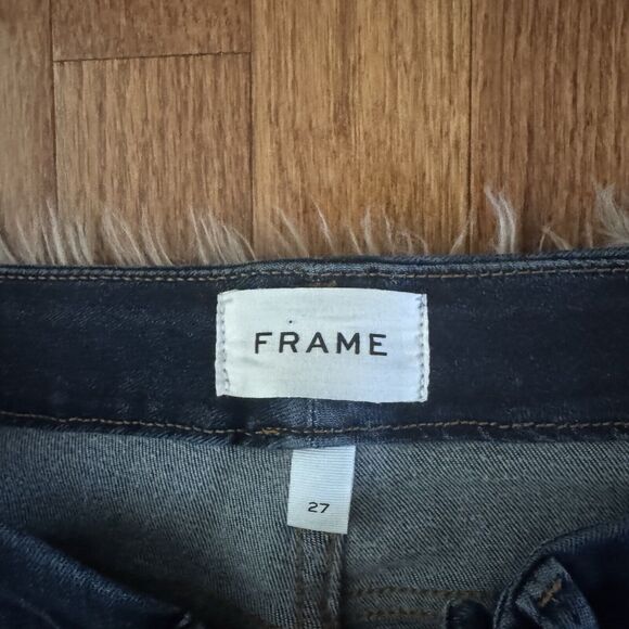 Frame Bootcut Jeans Women’s 27 Le Mini Boot Side Slit Dark Wash Midrise Majesty - Picture 5 of 14